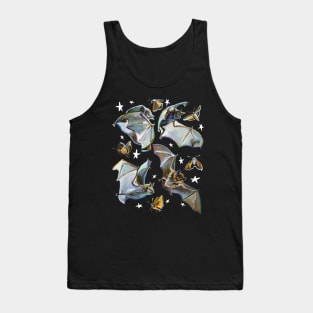 Midnight Mania Witchy Flying Bats Pattern by Robert Phelps Tank Top